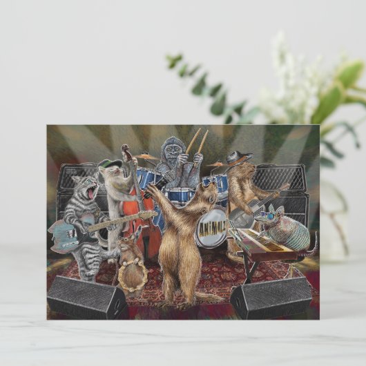 The Animals Band Dierlijke muzikanten Optreden Bedankkaart (Staand voorkant)