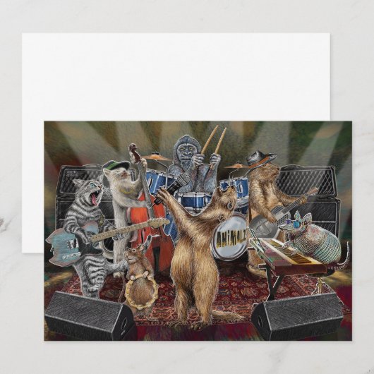 The Animals Band Dierlijke muzikanten Optreden Bedankkaart (Voorkant / Achterkant)