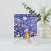 The Animals Christmas Zelfs Waterverf kunst Feestdagenkaart (Staand voorkant)