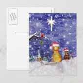 The Animals Christmas Zelfs Waterverf kunst Feestdagenkaart (Voorkant / Achterkant)