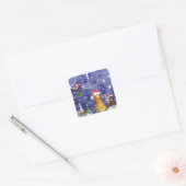 The Animals Christmas Zelfs Waterverf kunst Vierkante Sticker (Envelop)