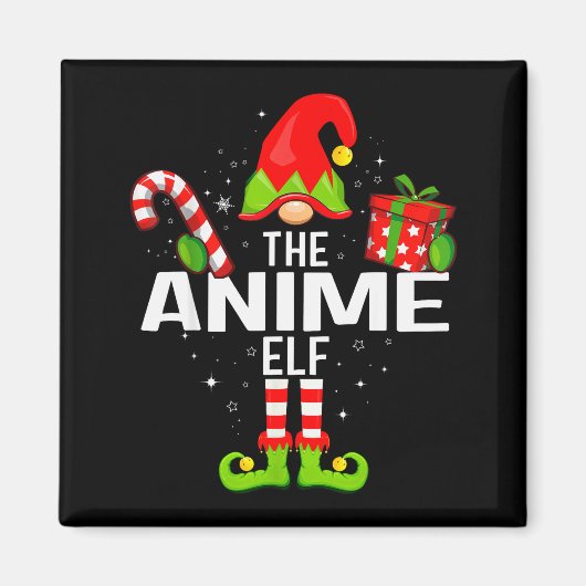 The Anime Elf Family Christmas Pajama Xmas  Magneet (Voorkant)