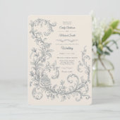 The Anne Elliot Quiet Romance Vintage Wedding Kaart (Staand voorkant)