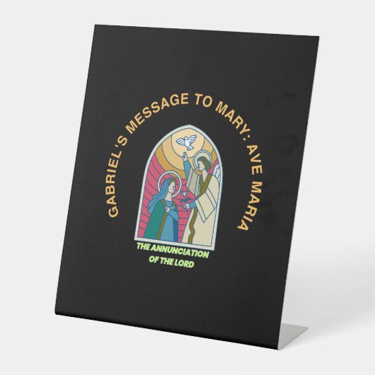 The Annunciation of the Lord Reclamebord Met Voetstuk (Voorkant)