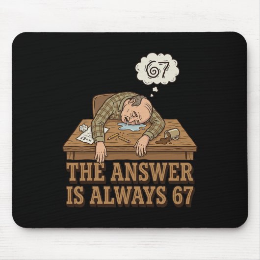 The Answer Is Always 67 Math Teacher Meme 90s Retr Muismat (Voorkant)