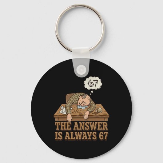The Answer Is Always 67 Math Teacher Meme 90s Retr Sleutelhanger (Voorkant)