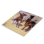 "The Apaches - The Alarm" van Frederic Remington Tegeltje (Zijkant)
