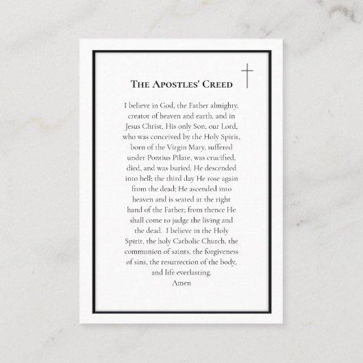 The Apostles' Creed Catholic Prayer Card           Plaatskaartje (Achterkant)