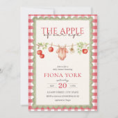 The Apple of Our Eye Red Gingham Baby Shower  Kaart (Voorkant)
