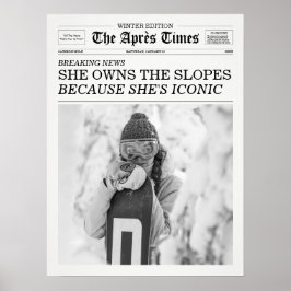 The Apres Times Krant Ze Beheerst De Pistes Poster