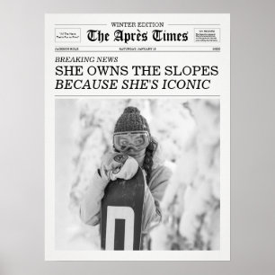 The Apres Times Krant Ze Beheerst De Pistes Poster