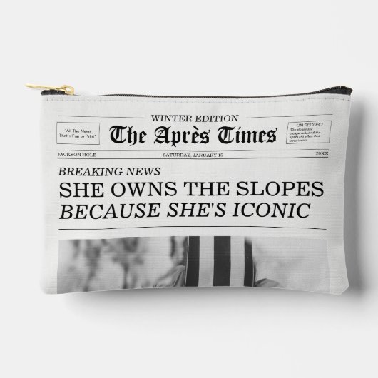 The Après Times Newspaper She Owns The Slopes Etui (Voorkant)