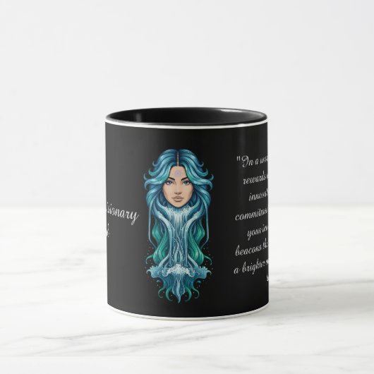 The Aquarius Lady: Luxury Two-Tone Mug Mok (Midden)