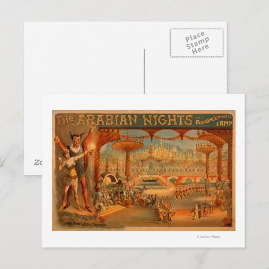 The Arabian Nights - Aladdin's prachtige lamp Briefkaart (Voorkant / Achterkant)
