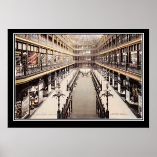 The Arcade in Cleveland rond 1900 Poster