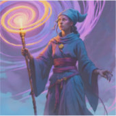The Arcane Path – Fantasy Tovenaar Kunst Vierkante Sticker (Voorkant)