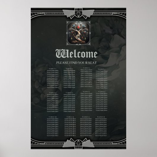 The Art Deco Tree of Life design. Poster (Voorkant)