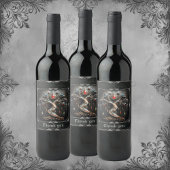 The Art Deco Tree of Life design. Wijn Etiket