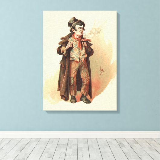 The Artful Dodger by Kyd, Dickens' Oliver Twist Canvas Afdruk (Insitu (Houten vloer))