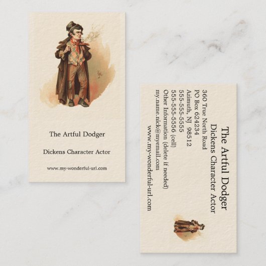 The Artful Dodger by Kyd, Dickens' Oliver Twist Visitekaartje (Voorkant / Achterkant)