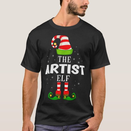 The Artist Elf Christmas Pjs Matching Pajama T-shirt (Voorkant)
