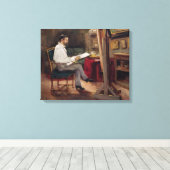 The Artist Morot in his Studio, c.1874 Canvas Afdruk (Insitu (Houten vloer))