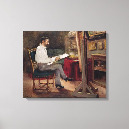 The Artist Morot in his Studio, c.1874 Canvas Afdruk (Voorkant)