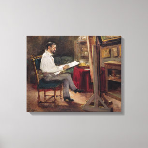 The Artist Morot in his Studio, c.1874 Canvas Afdruk