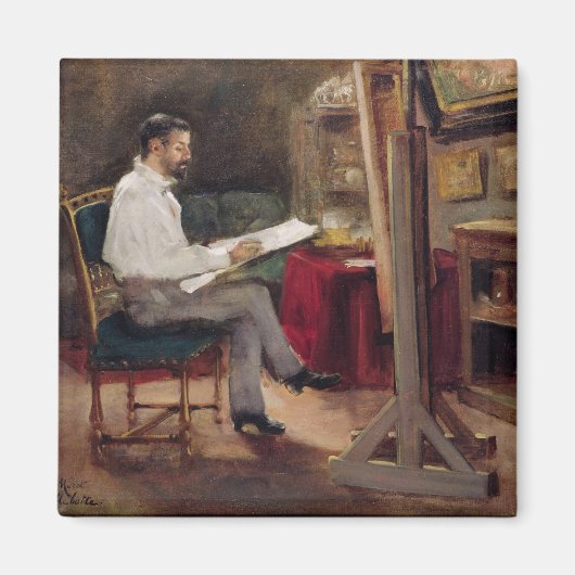 The Artist Morot in his Studio, c.1874 Magneet (Voorkant)