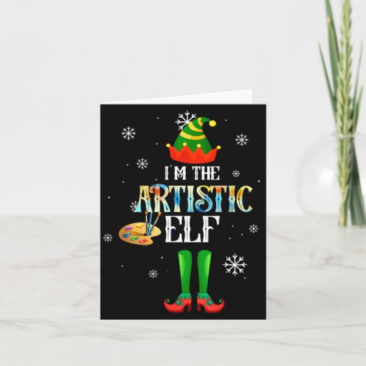The Artistic Elf Squad Elf Family Christmas Pajama Kaart (Voorkant)