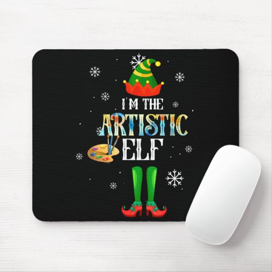 The Artistic Elf Squad Elf Family Christmas Pajama Muismat (Met muis)