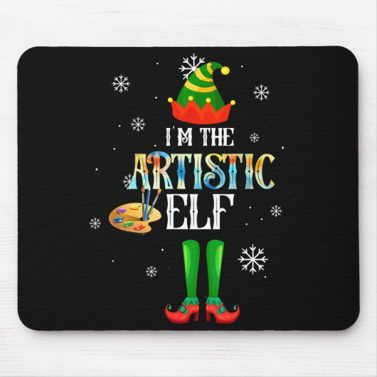 The Artistic Elf Squad Elf Family Christmas Pajama Muismat (Voorkant)