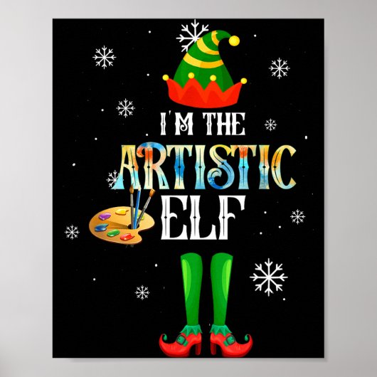 The Artistic Elf Squad Elf Family Christmas Pajama Poster (Voorkant)