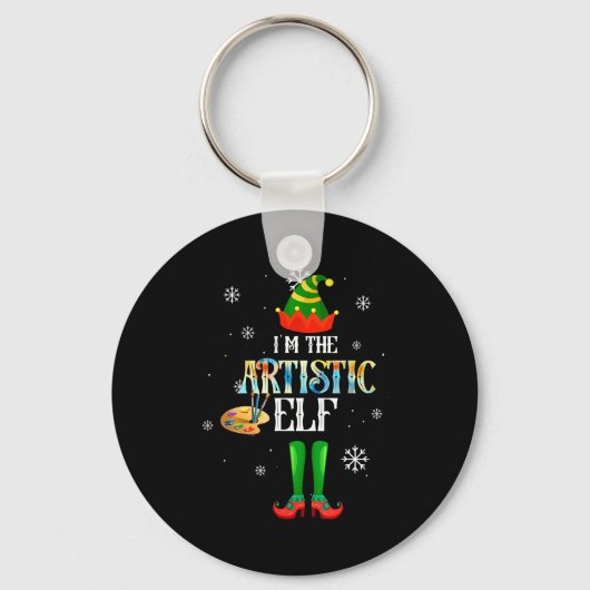 The Artistic Elf Squad Elf Family Christmas Pajama Sleutelhanger (Voorkant)