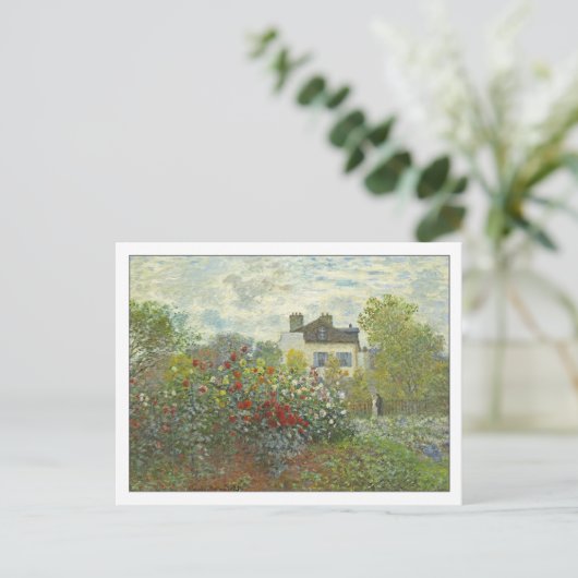 The Artists Garden at Argenteuil by Monet Briefkaart (Staand voorkant)
