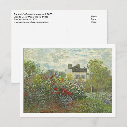 The Artists Garden at Argenteuil by Monet Briefkaart (Voorkant / Achterkant)