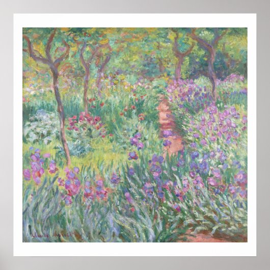 "THE ARTISTS GARDEN, GIVERNY" 1900 CLAUDE MONET POSTER (Voorkant)