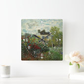 The Artists Garden in Argenteuil 1873 (Monet) Vierkante Klok (Huis)