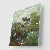 The Artists Garden in Argenteuil 1873 (Monet) Vierkante Klok (Hoek)