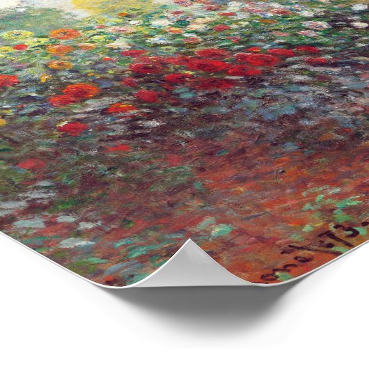 The Artists Garden in Argenteuil door Claude Monet Poster (Hoek)