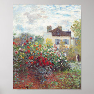 The Artists Garden in Argenteuil door Claude Monet Poster