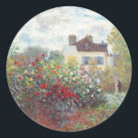 The Artists Garden in Argenteuil door Claude Monet Ronde Sticker<br><div class="desc">The Artists Garden in Argenteuil door Claude Monet</div>