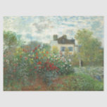 The Artists Garden in Argenteuil door Claude Monet Tissuepapier<br><div class="desc">De Kunstenaarstuin in Argenteuil (Een hoek van de tuin met Dahlia's), 1873 is een schilderij van Claude Monet met een bank bloeiende struiken, mogelijk rozen, vult het grootste deel van een afgesloten tuin voor een wit huis. De scène is gemaakt met zichtbare dabs en streken van scharlakenrood, bleek geel, roestbruin...</div>
