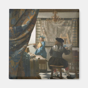 The Artist's Studio, c.1665-66 (olie op canvas) Magneet