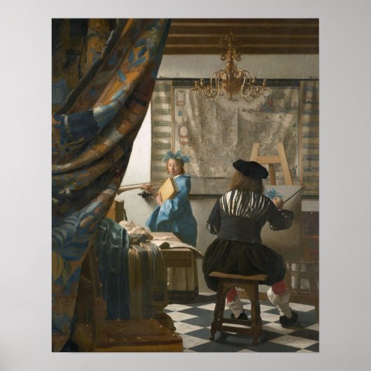 The Artists Studio, c.1665-66 (olie op canvas) Poster (Voorkant)