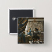 The Artist's Studio, c.1665-66 (olie op canvas) Vierkante Button 5,1 Cm (Voorkant /achterkant)