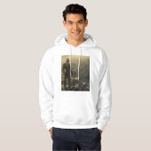 The Ascendant Guardian: Cyberpunk Futuristic Art Hoodie (Voorkant volledig)