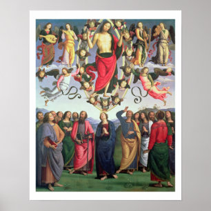 The Ascension of Christus, 1495-98 (olie op het pa Poster