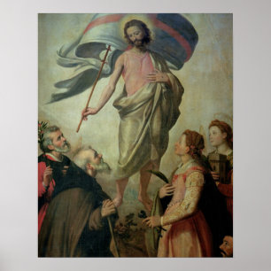 The Ascension of Christus, 1595 (olie op het panee Poster