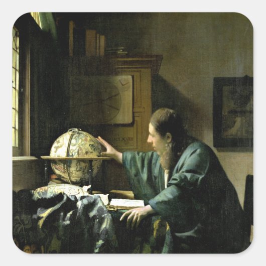 The Astronomer, 1668 Vierkante Sticker (Voorkant)